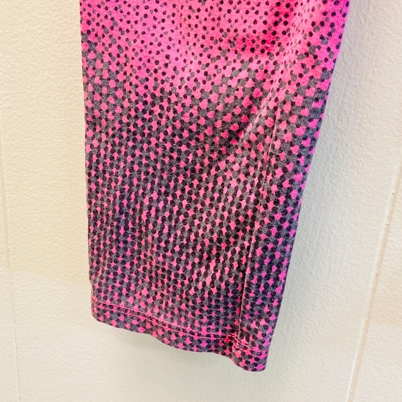 Gap Girl M 8 Pink and Gray Dotted Striped Leggings - Picture 3 of 12